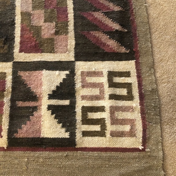 Woven Wool Boho Rug - Picture 4 of 5